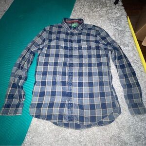 United Colors Of Benetton Premium Plaid Button Up Shirt Mens Size XL
